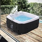 Arebos SPA Hinchable Piscina de hidromasaje | Hinchable | Cuadrada | para Interior y...